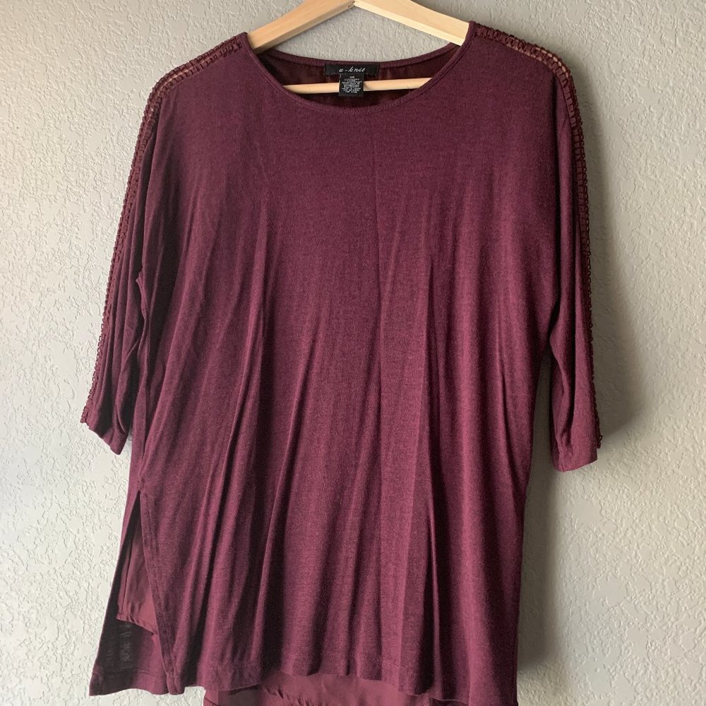 Maroon 3/4 Sleeve Top